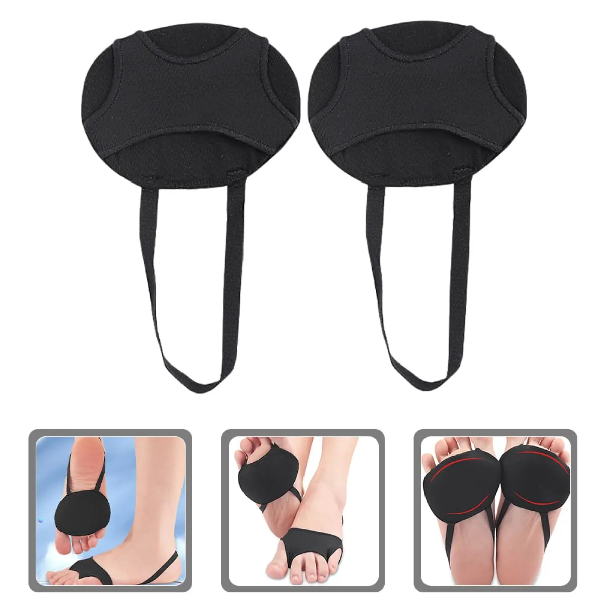 1 Pair Forefoot Cushions Shock Absorbing Pads Comfortable Elastic Foot Pads for High Heels Nonslip Design for Foot Relief