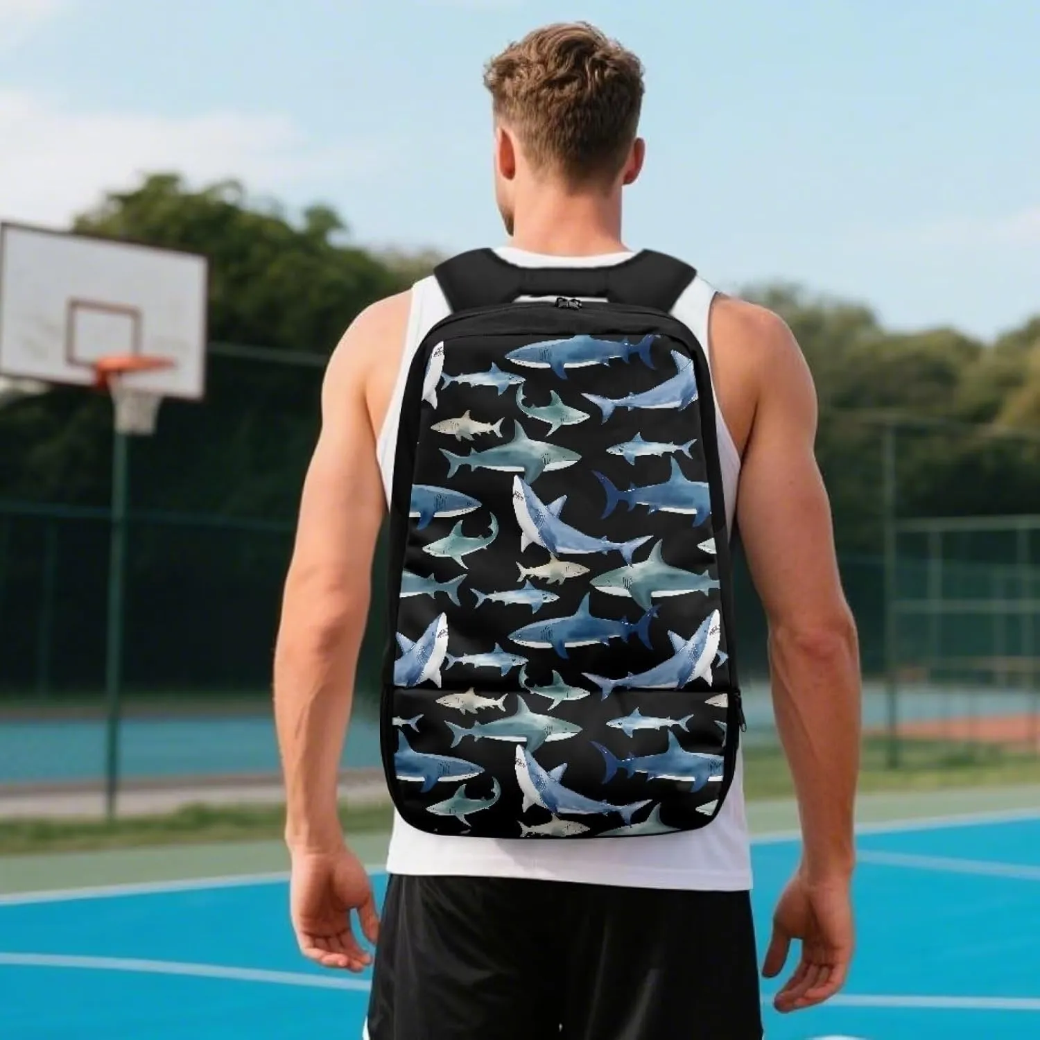 18.5in Basketball Backpack Basketball Bag with Shoe Compartment & Ball Holder, Waterproof Bag for Soccer Volleyball