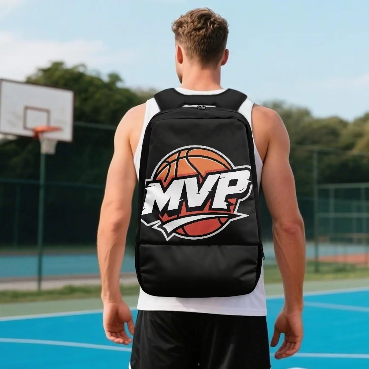 18.5in Basketball Backpack Basketball Bag with Shoe Compartment & Ball Holder, Waterproof Bag for Soccer Volleyball