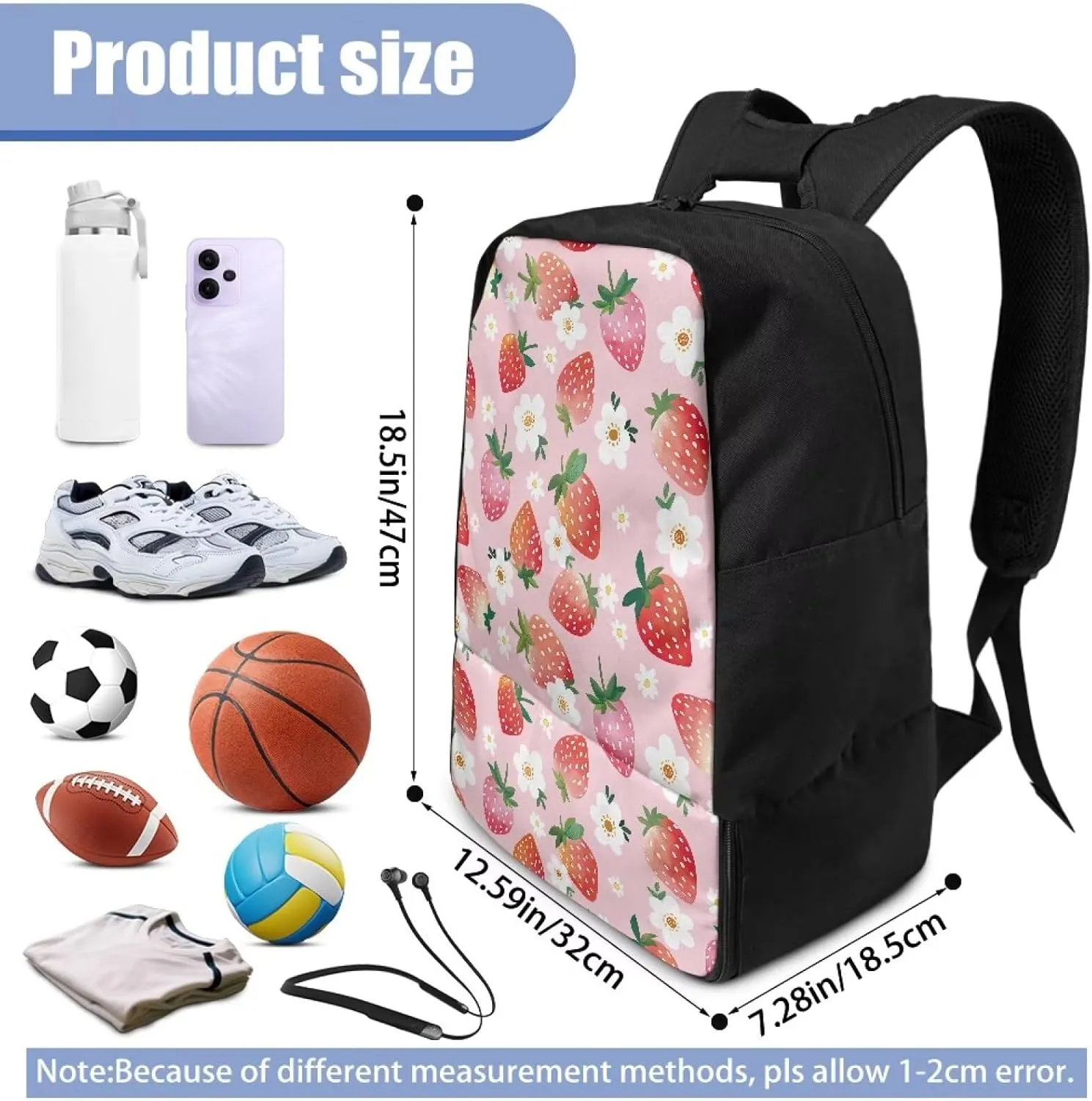 18.5in Basketball Backpack Basketball Bag with Shoe Compartment & Ball Holder, Waterproof Bag for Soccer Volleyball