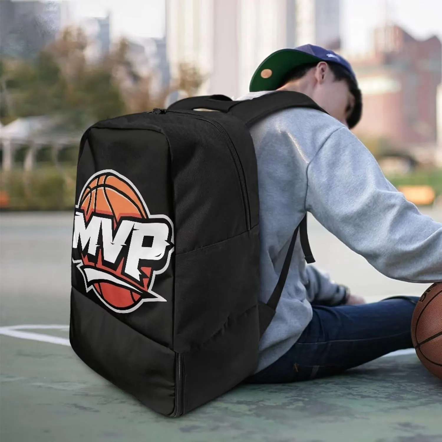 18.5in Basketball Backpack Basketball Bag with Shoe Compartment & Ball Holder, Waterproof Bag for Soccer Volleyball