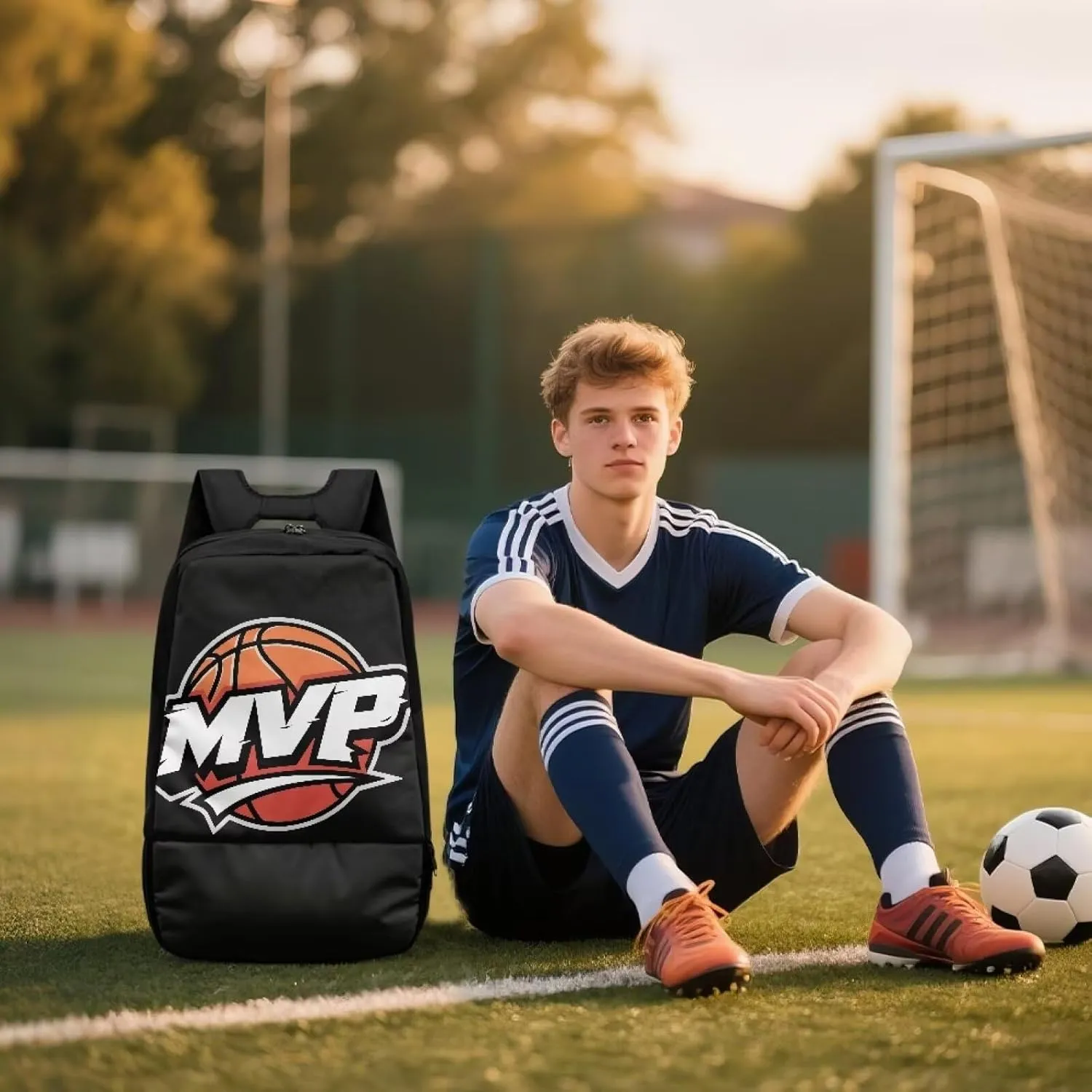 18.5in Basketball Backpack Basketball Bag with Shoe Compartment & Ball Holder, Waterproof Bag for Soccer Volleyball
