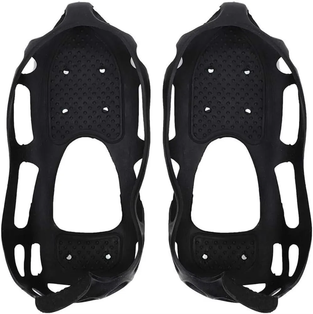 24 Teeth Ice Cleats for Boots & Shoes, Non-Slip Snow Grips Crampons for Hiking, Walking, Running on Ice