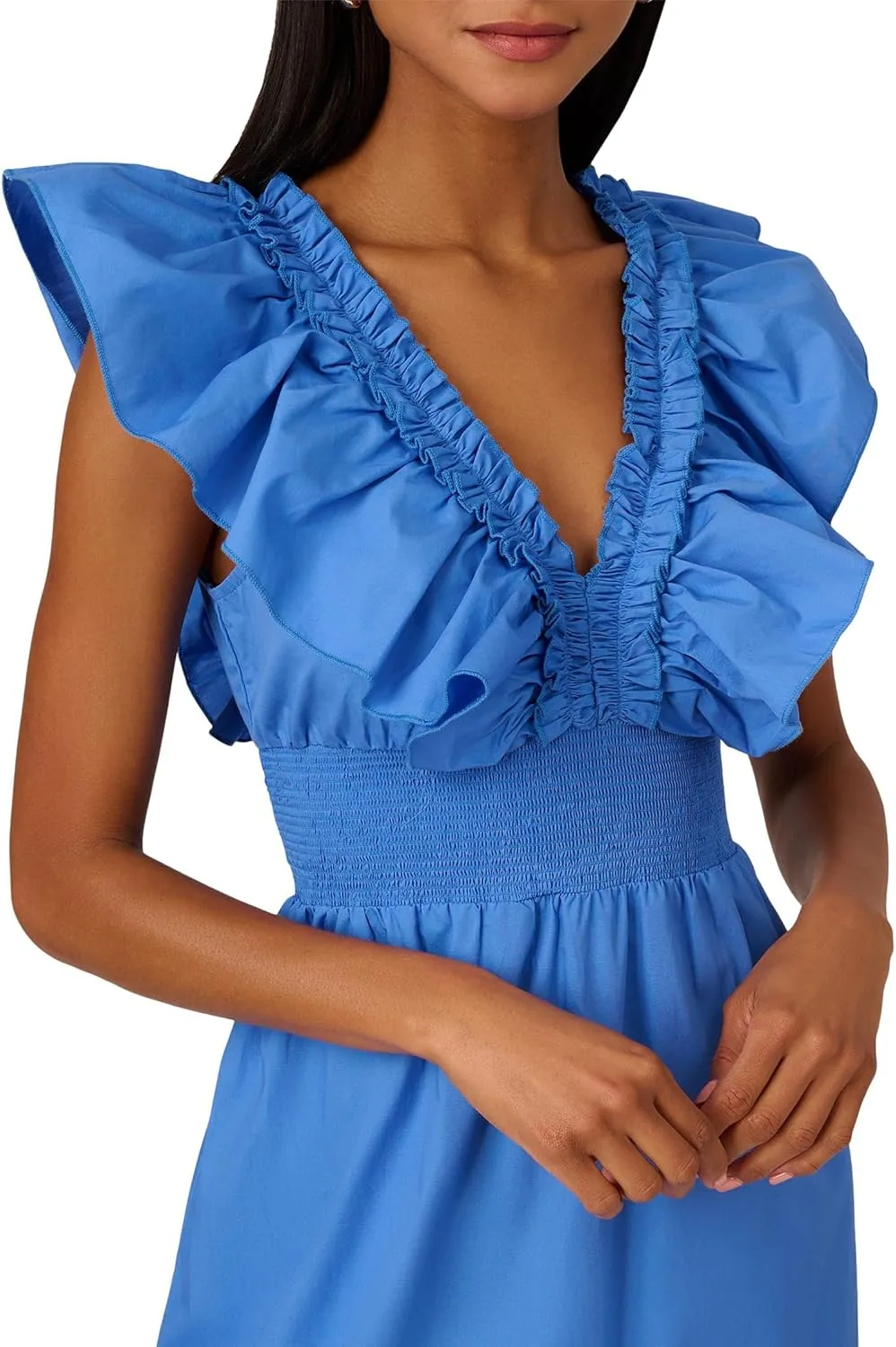 Adrianna Papell Women's Ruffle Front Maxi Dress