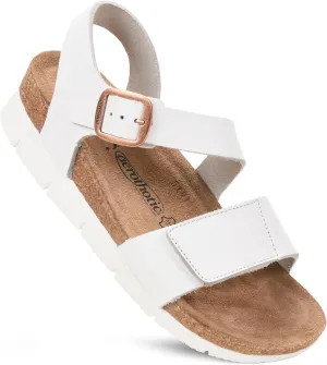 AEROTHOTIC Leather Platform Sandals with Arch Support Comfy Strap with Adjustable Buckle Slingback Open Toe Walking Indoor Outdoor Wedge Sandals for Women