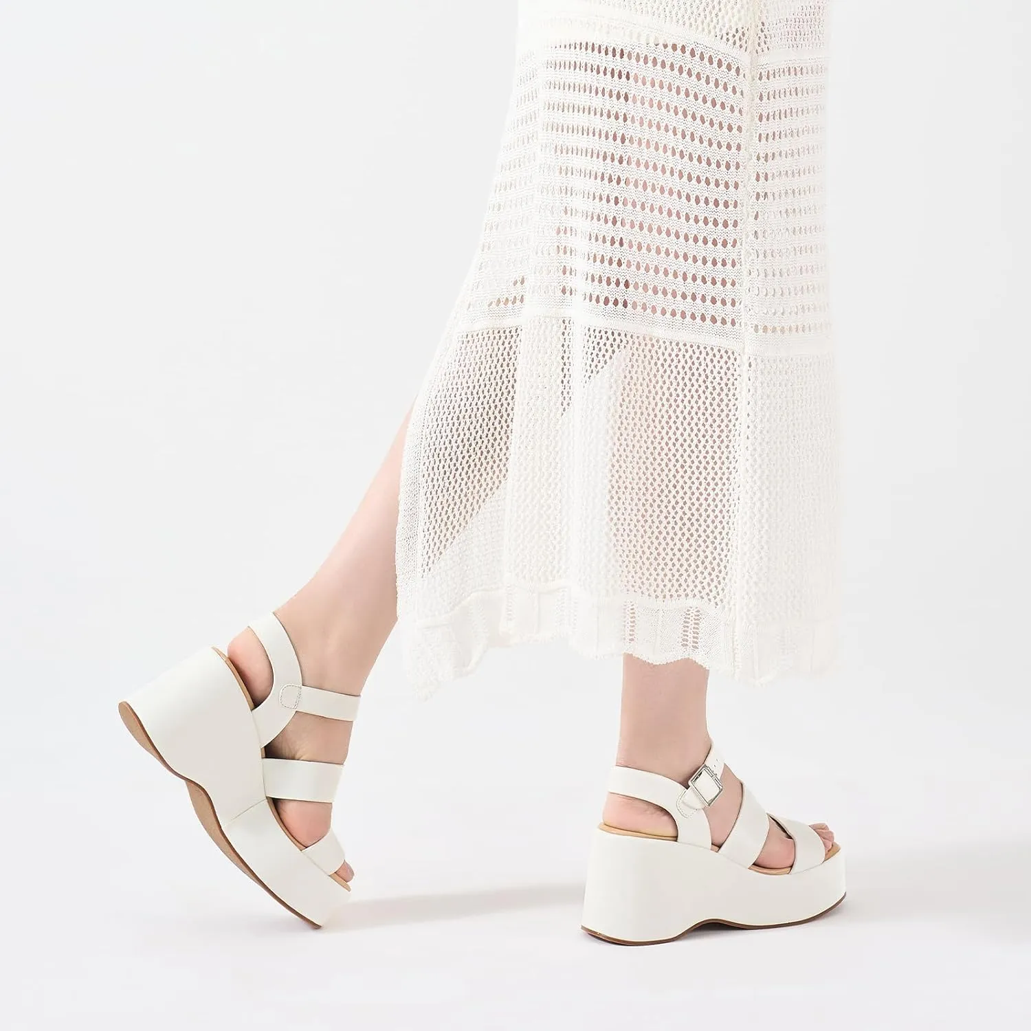 ALICEPUB Womens Platform Sandals Comfortable Open Toe Slingback Ankle Strap Flatform Wedge Shoes Summer Walking Sandals