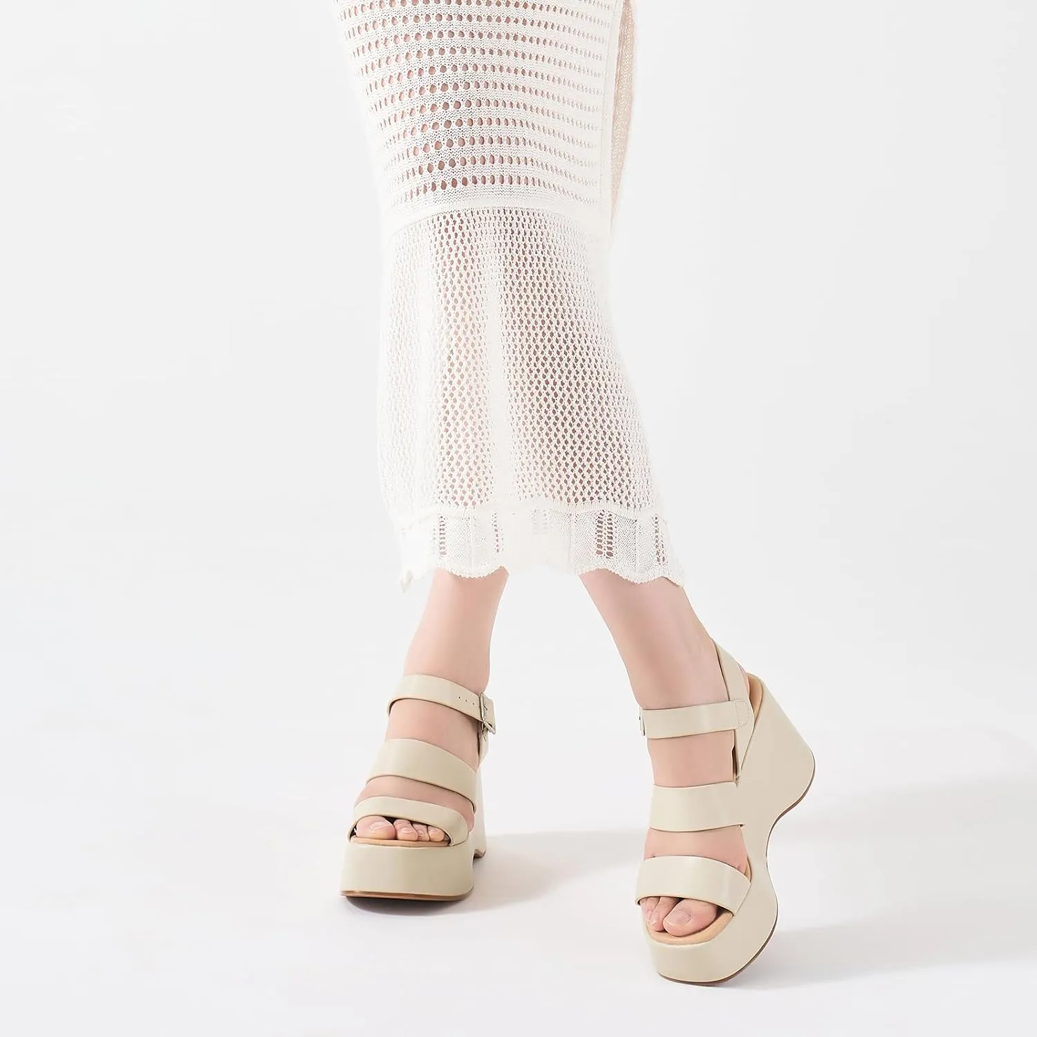 ALICEPUB Womens Platform Sandals Comfortable Open Toe Slingback Ankle Strap Flatform Wedge Shoes Summer Walking Sandals