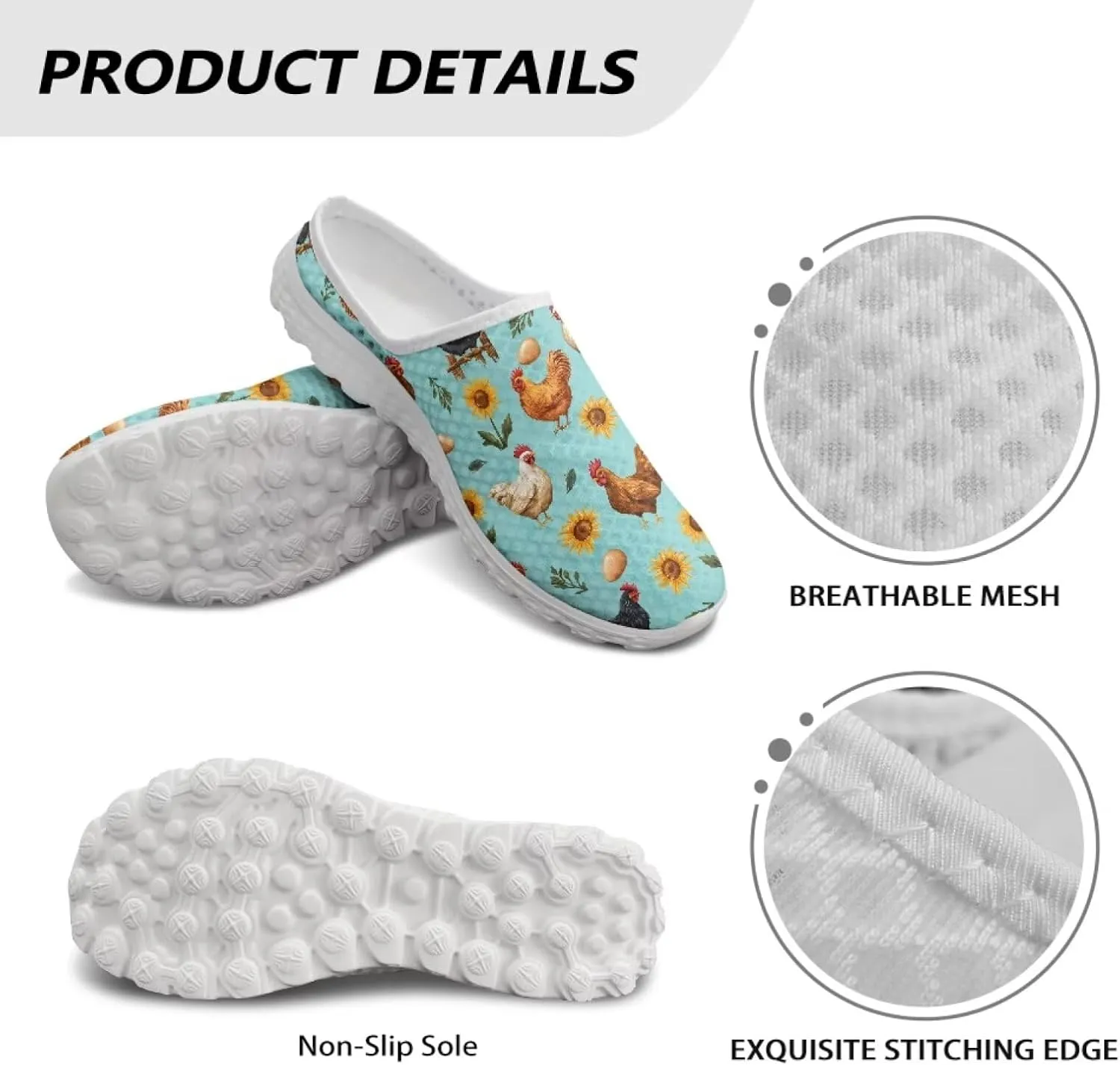 Animal Print Mule Sneakers for Women Mesh Running Shoes Low Top Mesh Loafers for Indoor Outdoor