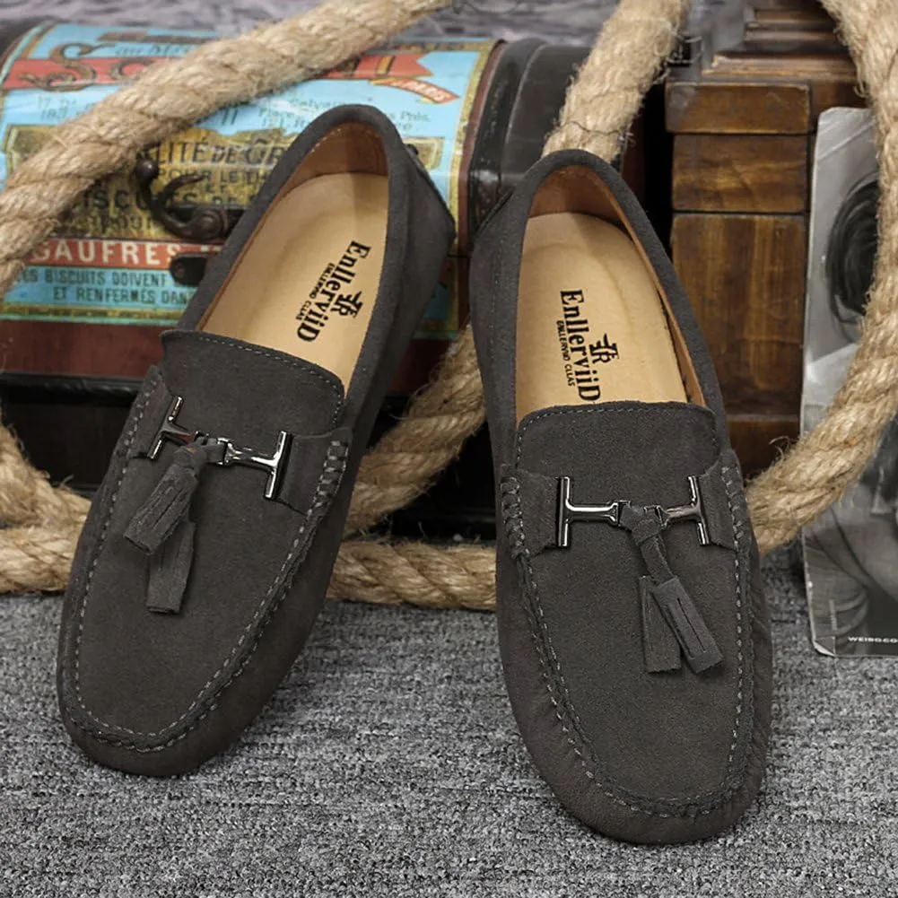 ANUFER Men's Stylish Tassel Suede Moccasins Comfort Loafers Flats Driving Shoes