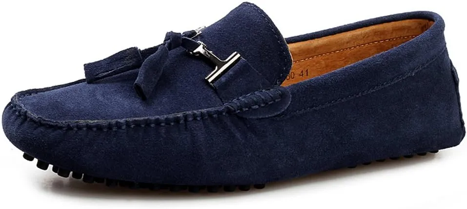 ANUFER Men's Stylish Tassel Suede Moccasins Comfort Loafers Flats Driving Shoes