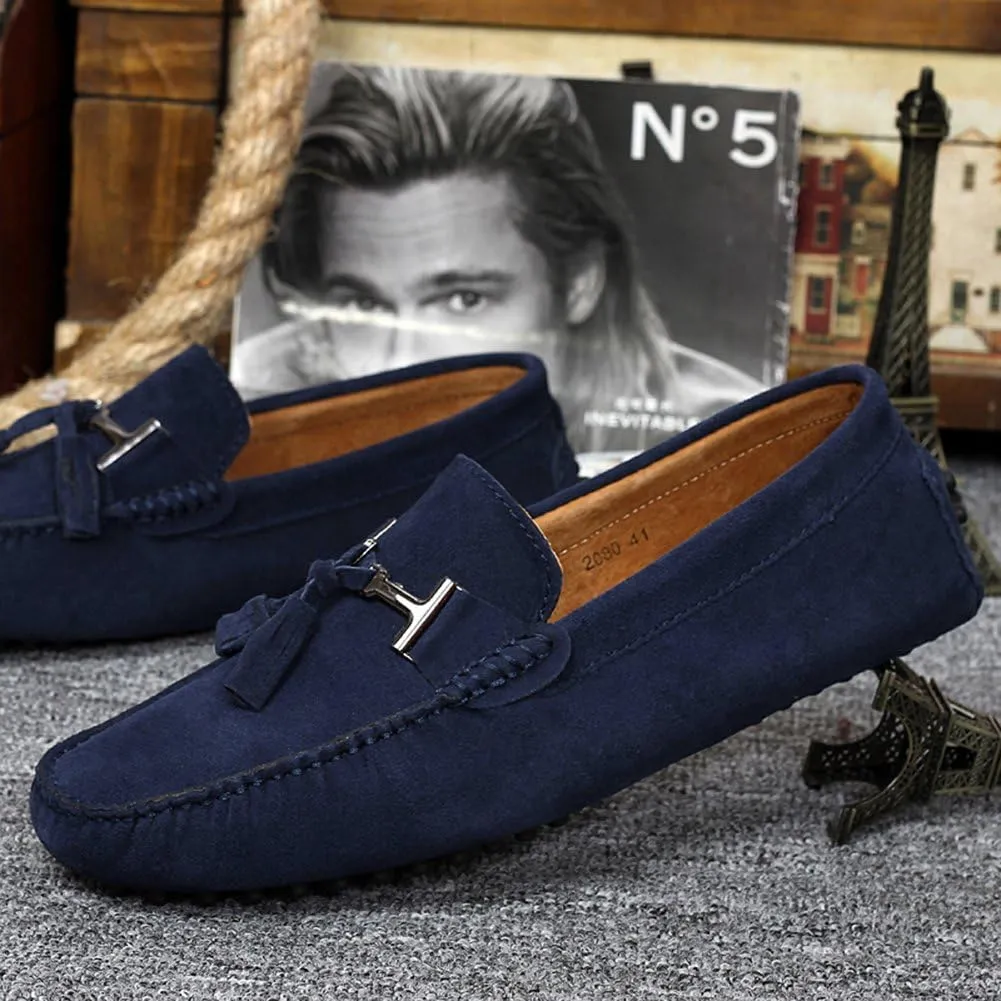 ANUFER Men's Stylish Tassel Suede Moccasins Comfort Loafers Flats Driving Shoes