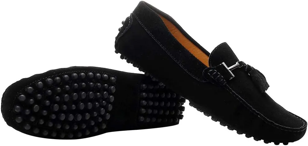 ANUFER Men's Stylish Tassel Suede Moccasins Comfort Loafers Flats Driving Shoes