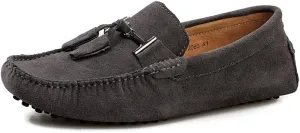 ANUFER Men's Stylish Tassel Suede Moccasins Comfort Loafers Flats Driving Shoes