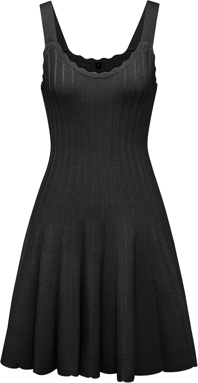 Arach&Cloz Women's 2025 Summer Dresses Knitted Sleeveless Spring Casual Flowy A Line Beach Vacation Mini Sundress
