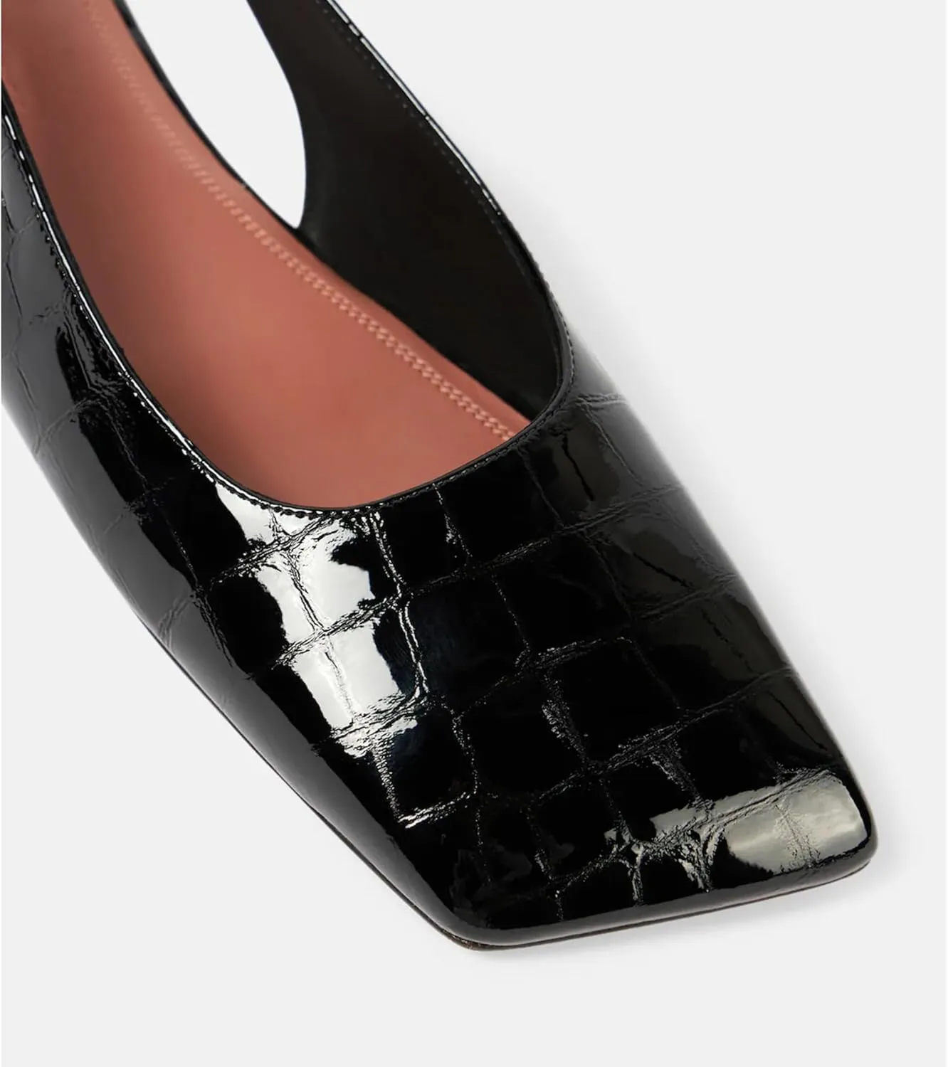 Arqa Women's Patent Leather Flats with Exposed Heels Slingback Low Heel Leather Upper Mary Jane Flats Soles Squared Toe Summer Sandals Casual Spring Comfortable Shoes
