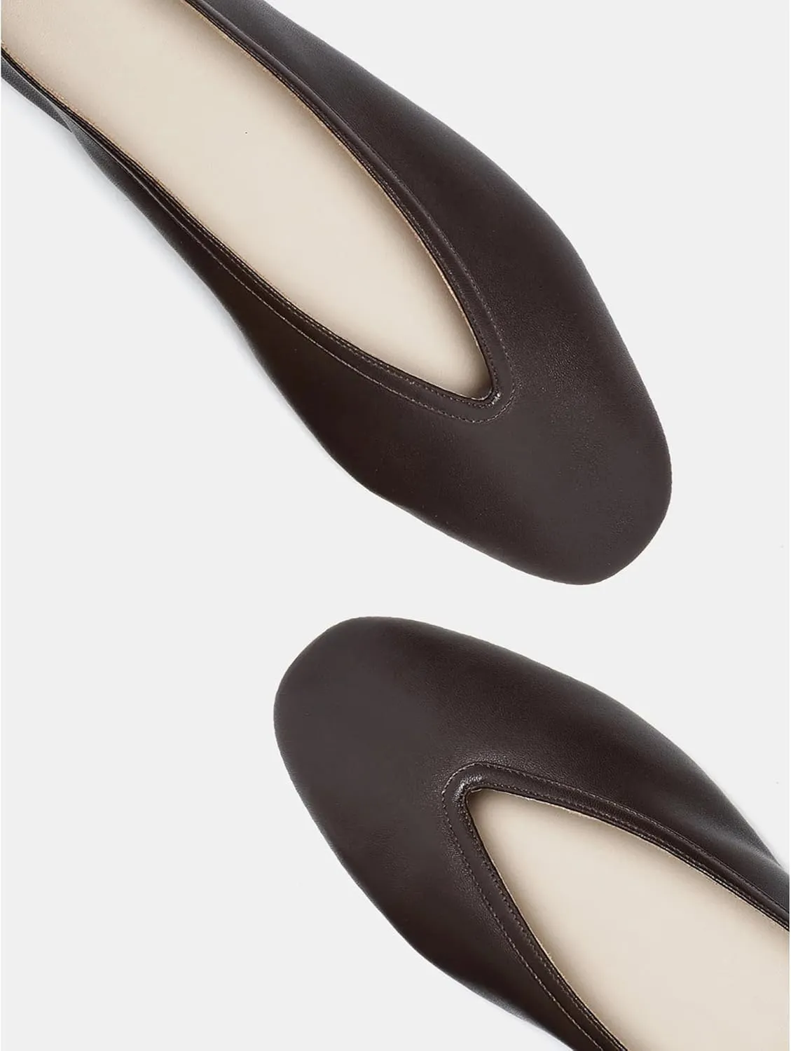 Arqa Women's Round Toe Studded Leather Slippers Comfortable Casual Soft Slip On Suede Leather Ballet Flats Dressy Simple Ballerina Walking Low Heel Shoes
