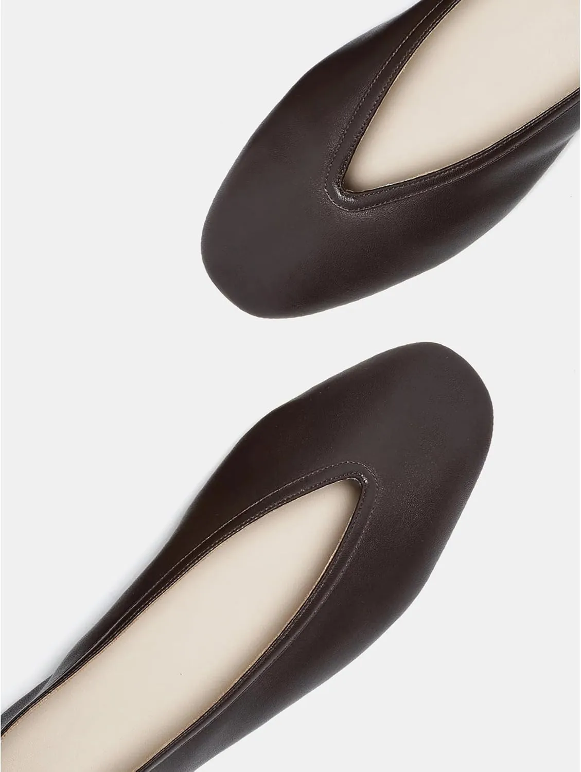 Arqa Women's Round Toe Studded Leather Slippers Comfortable Casual Soft Slip On Suede Leather Ballet Flats Dressy Simple Ballerina Walking Low Heel Shoes