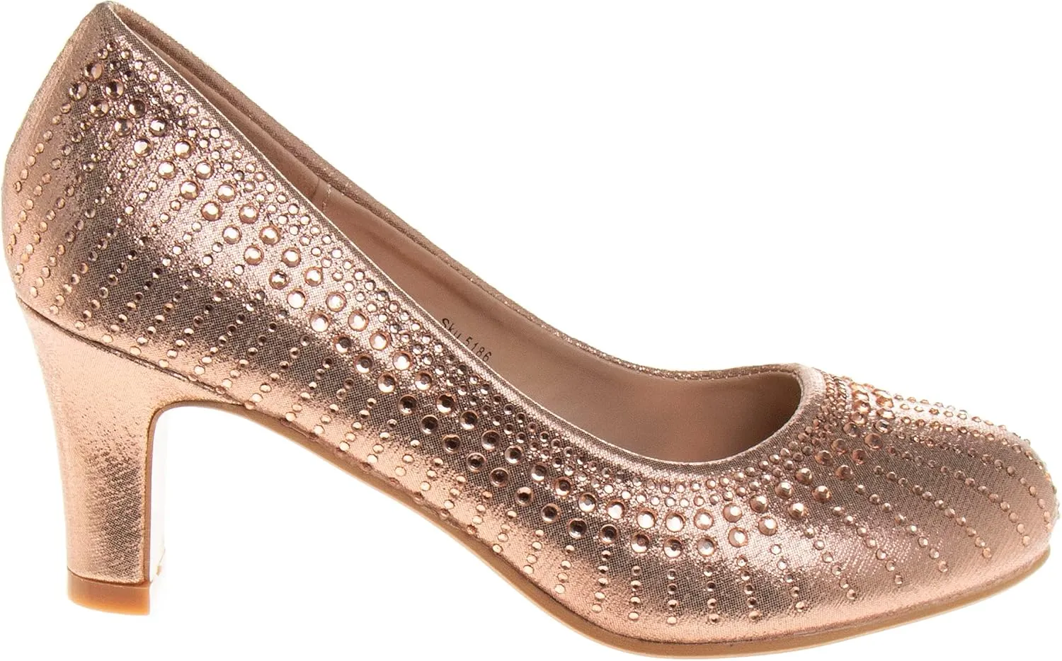 Badgley Mischka Closed Toe Heels for Kids Girls - Block Heel Dress Shoe Pumps with Crystal Frame (Sizes 13-6 Little Kid-Big Kid)