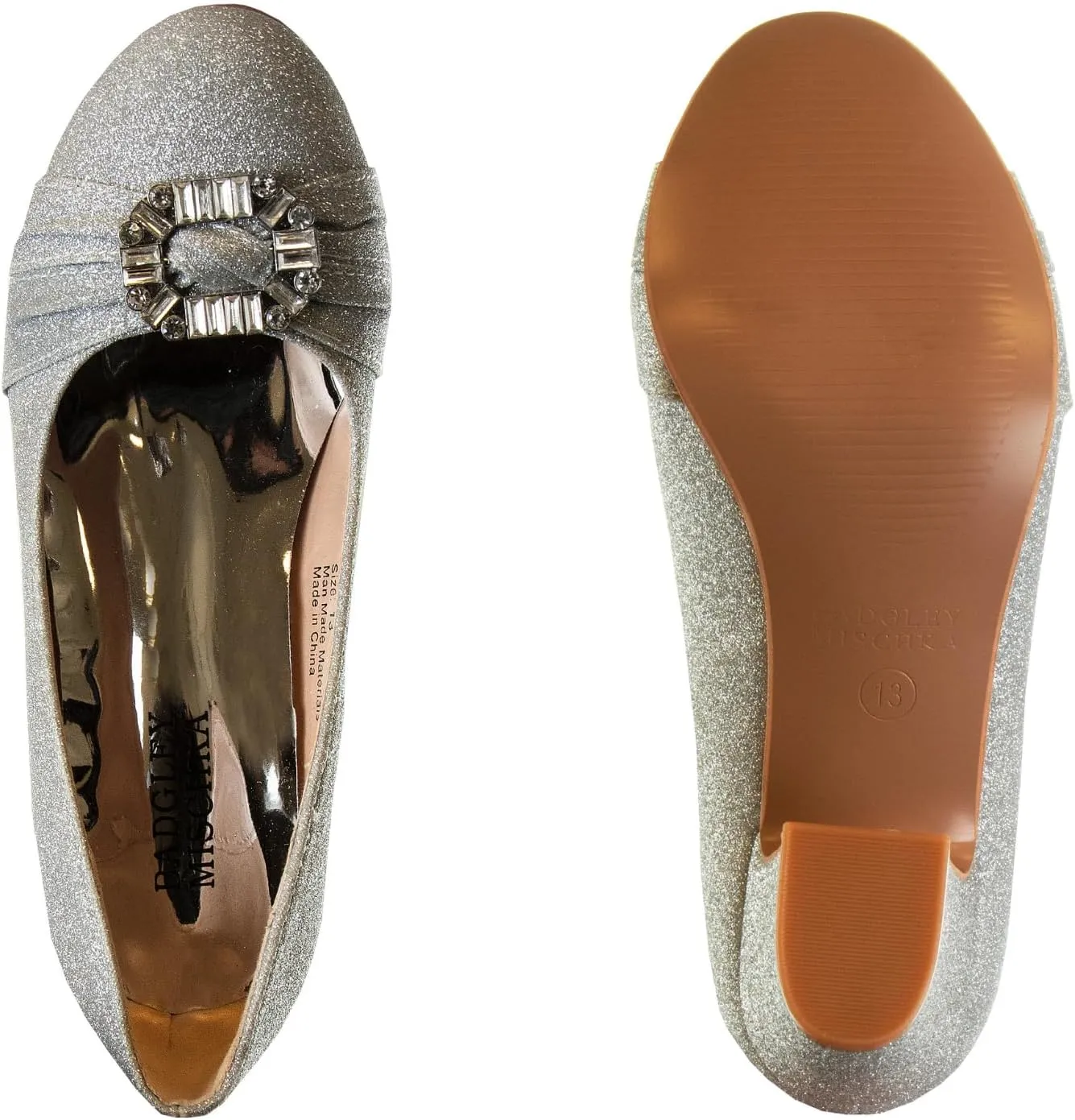 Badgley Mischka Closed Toe Heels for Kids Girls - Block Heel Dress Shoe Pumps with Crystal Frame (Sizes 13-6 Little Kid-Big Kid)