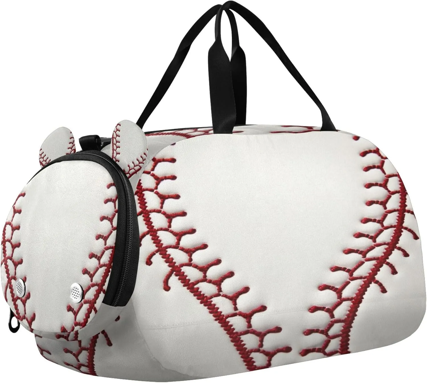 Baseball Seams Youth Sports & Travel Duffle Bag with Shoe Compartment,Waterproof Gym Bag for Girls and Boys (Overnight Essentials Organizer)