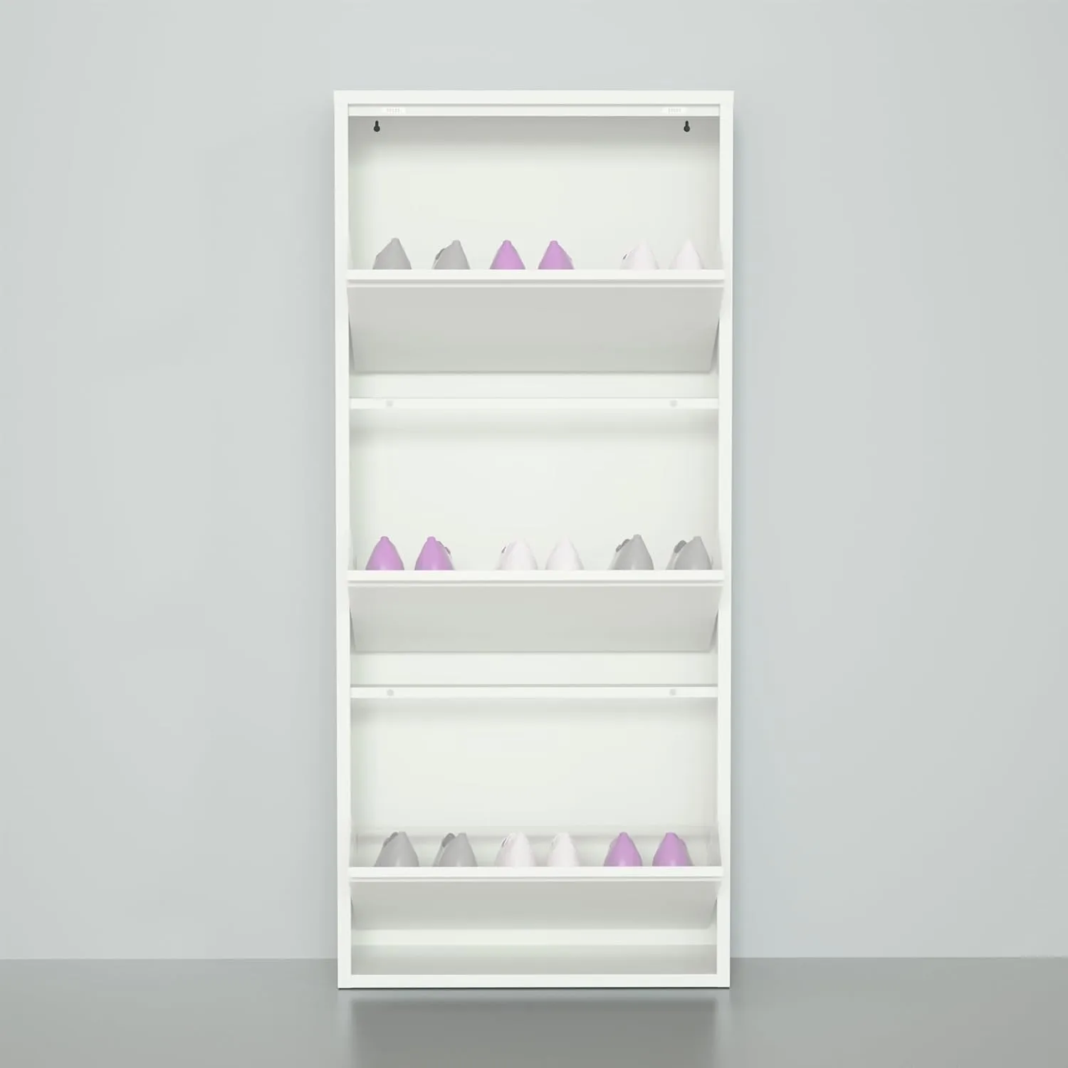 Bluesky Shoe Cabinet - Metal Shoe Rack & Storage for Entryway, Hallway, Garage, Laundry & Dressing Room - No Assembly Required (White, 3 Drawers)