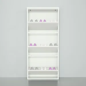 Bluesky Shoe Cabinet - Metal Shoe Rack & Storage for Entryway, Hallway, Garage, Laundry & Dressing Room - No Assembly Required (White, 3 Drawers)