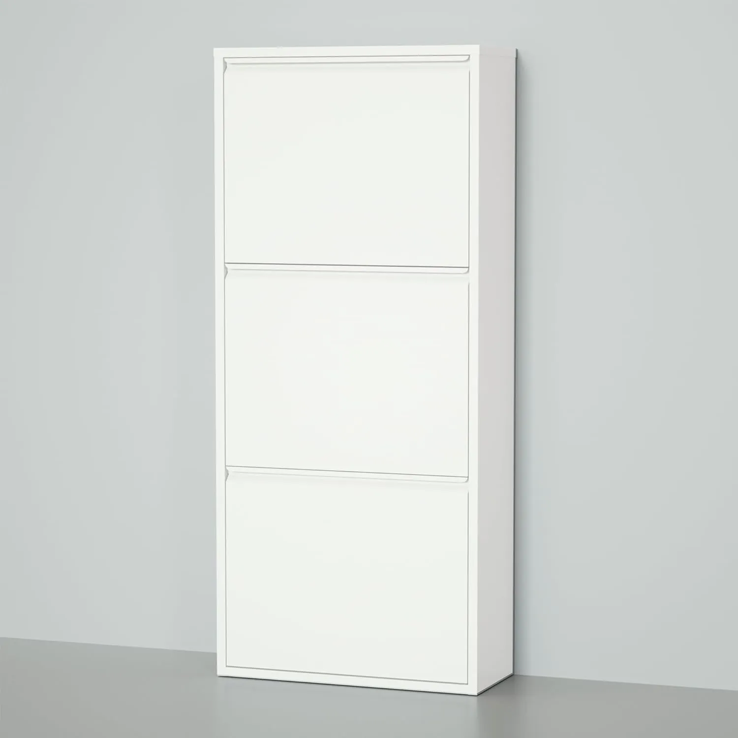 Bluesky Shoe Cabinet - Metal Shoe Rack & Storage for Entryway, Hallway, Garage, Laundry & Dressing Room - No Assembly Required (White, 3 Drawers)