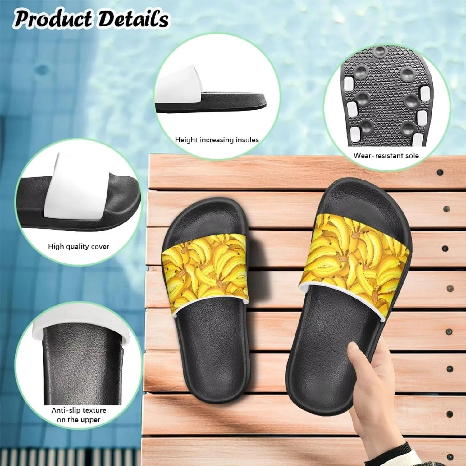 Boys Girls Slide Sandals Non Slip Shower Shoes for Kids Summer Slippers