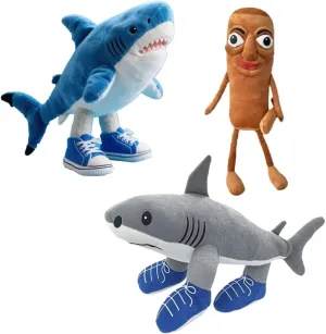 Brainrot Tralalero-Tralala Plush Italian and Tung Tung Tung Sahur Stuffed Figure Pillow for Room Decor for Game Fans 3Pcs