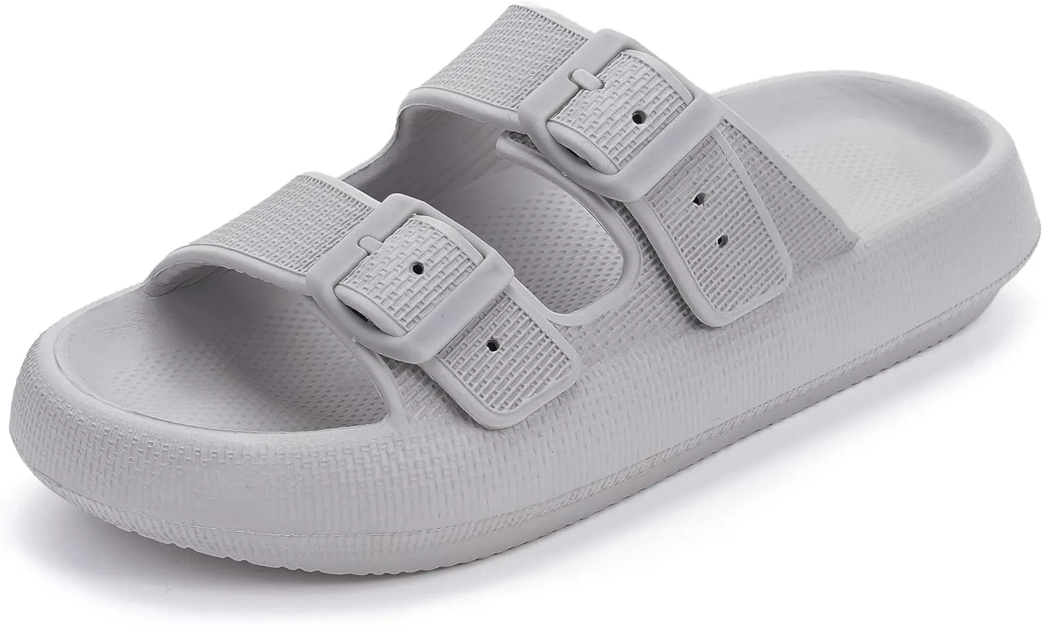 BRONAX Pillow Slippers for Women and Men | Adjustable Double Buckle Shower Slides | Cushioned Thick Sole Sandals