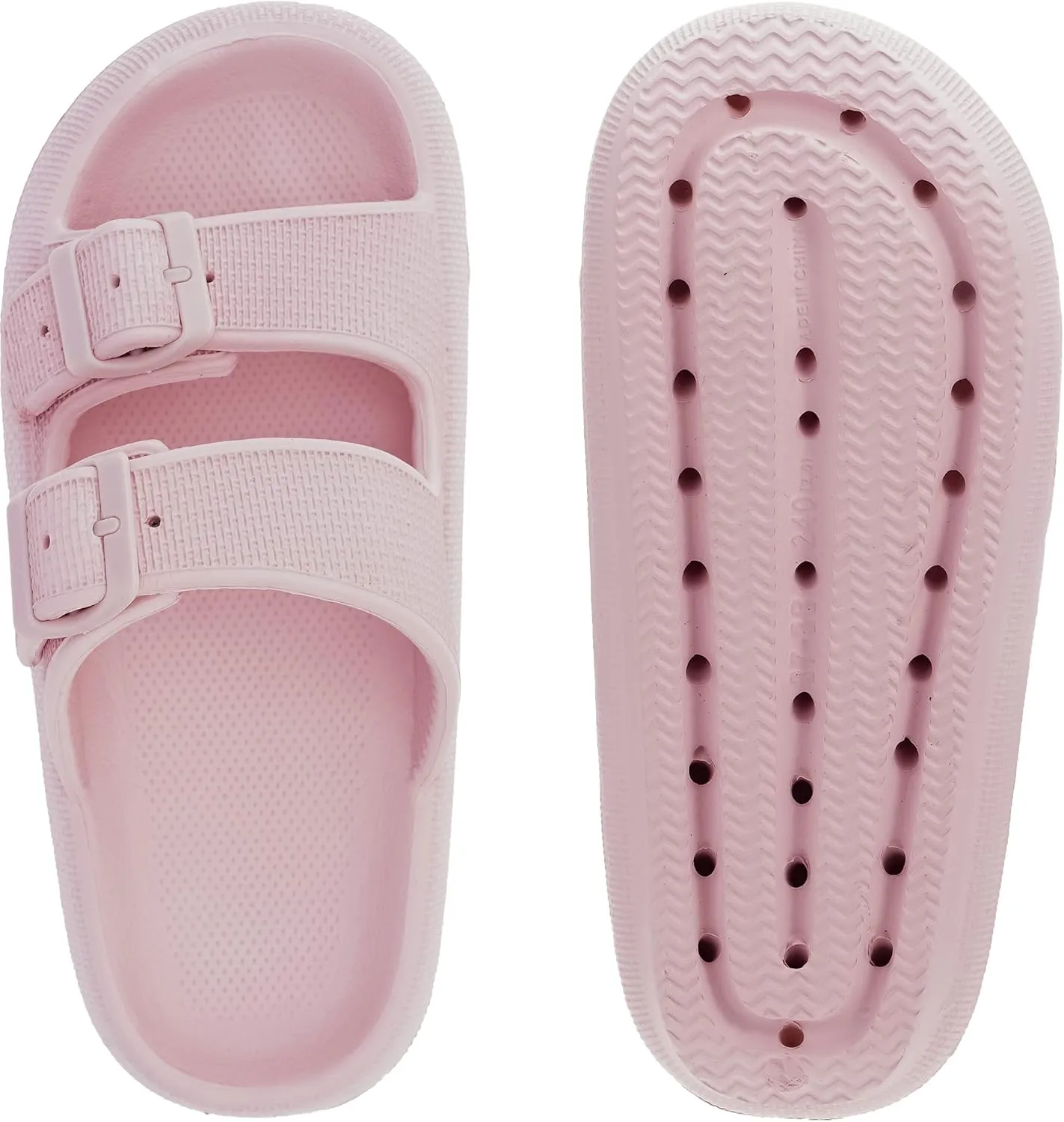 BRONAX Pillow Slippers for Women and Men | Adjustable Double Buckle Shower Slides | Cushioned Thick Sole Sandals