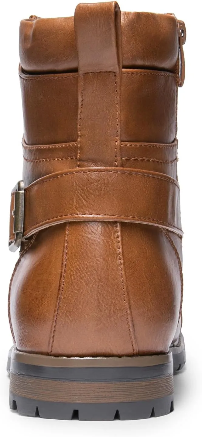 Bruno Marc Men's Motorcycle Combat Boots Zipper Biker Boot