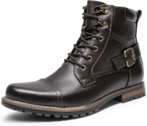 Bruno Marc Men's Motorcycle Combat Boots Zipper Biker Boot