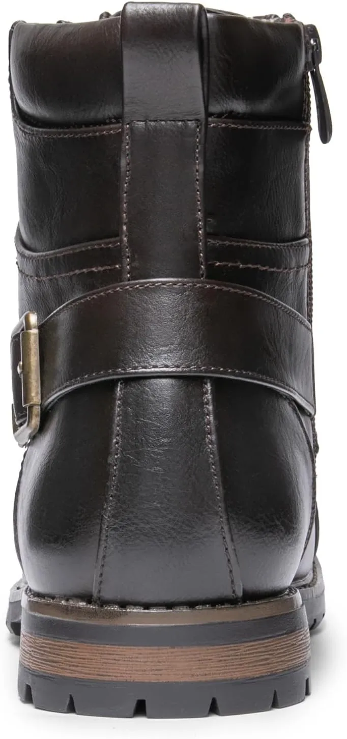 Bruno Marc Men's Motorcycle Combat Boots Zipper Biker Boot