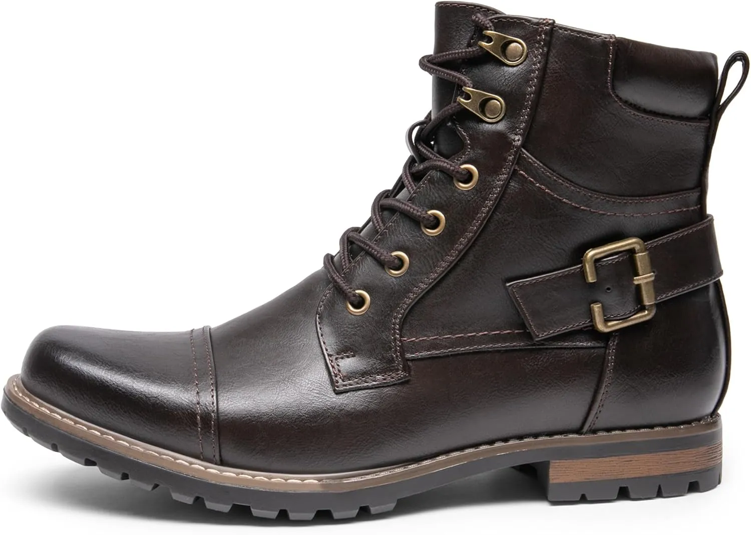 Bruno Marc Men's Motorcycle Combat Boots Zipper Biker Boot
