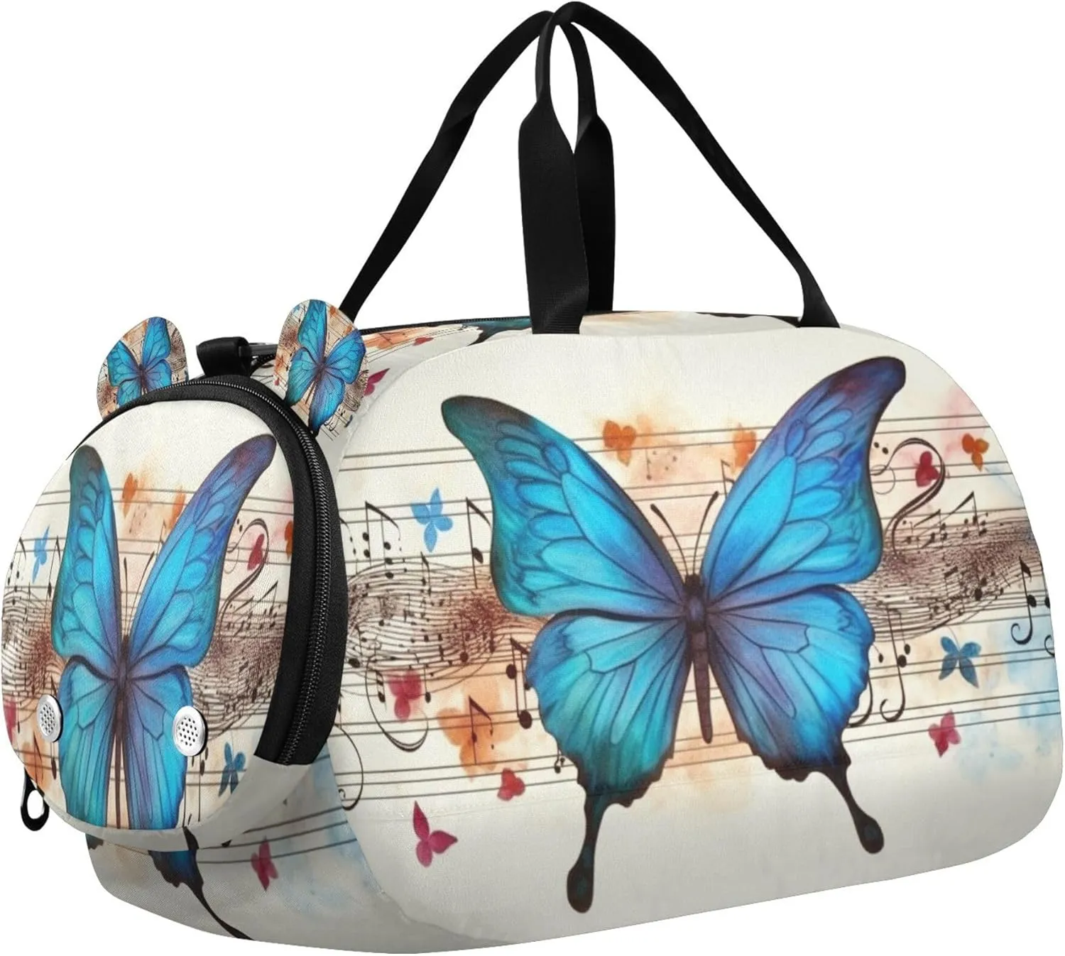 Butterfly Youth Sports & Travel Duffle Bag with Shoe Compartment,Waterproof Gym Bag for Girls and Boys (Overnight Essentials Organizer)