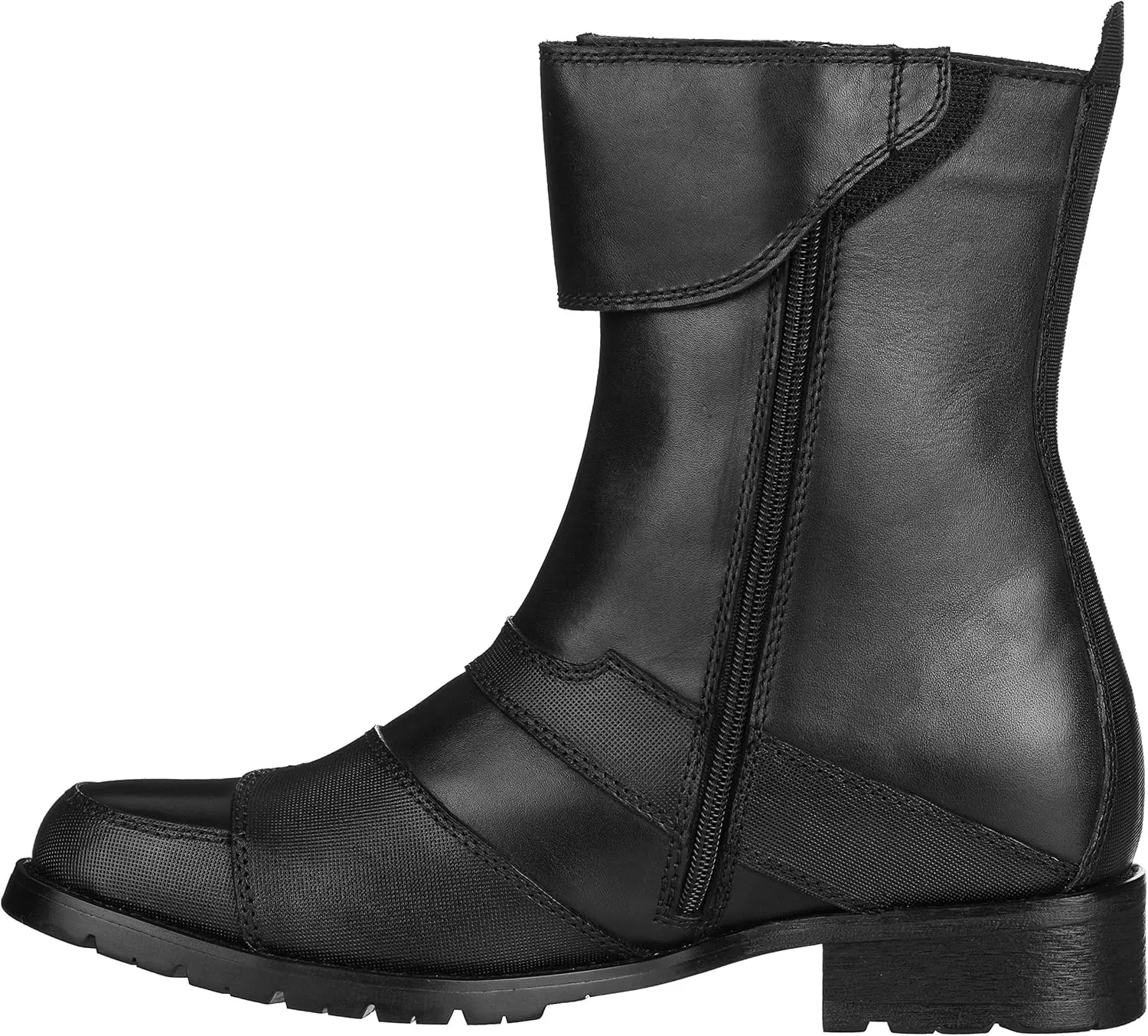CALTO Men's Invisible Height Increasing Elevator Shoes - Black Leather Zipper High-top Biker Boots - 3.3 Inches Taller - G6252 - Size 6.5 D(M) US