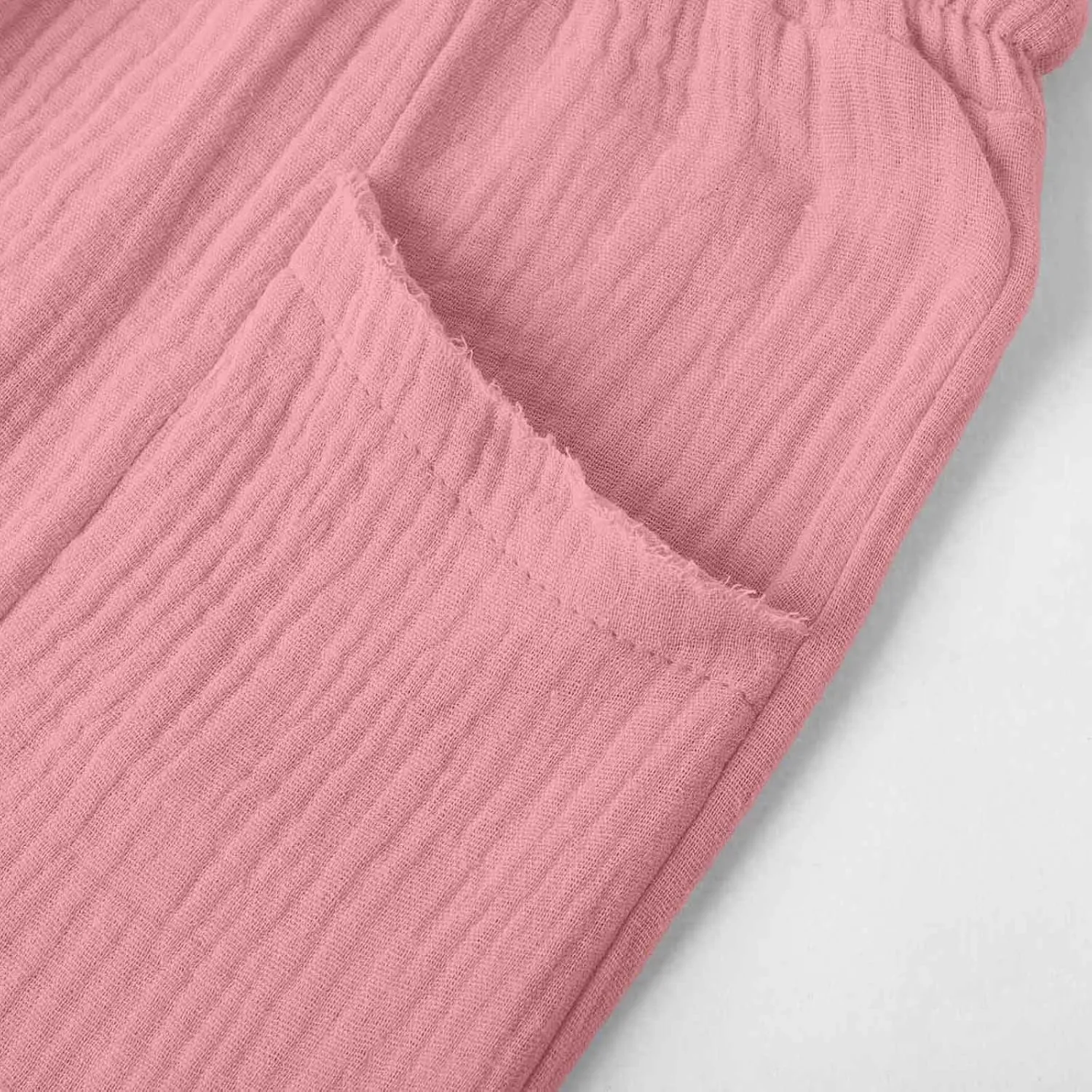 Capris Pants for Women 2025 Cotton Linen Casual Summer Straight Wide Leg Loose Drawstring Elastic Waist Cropped Trouser