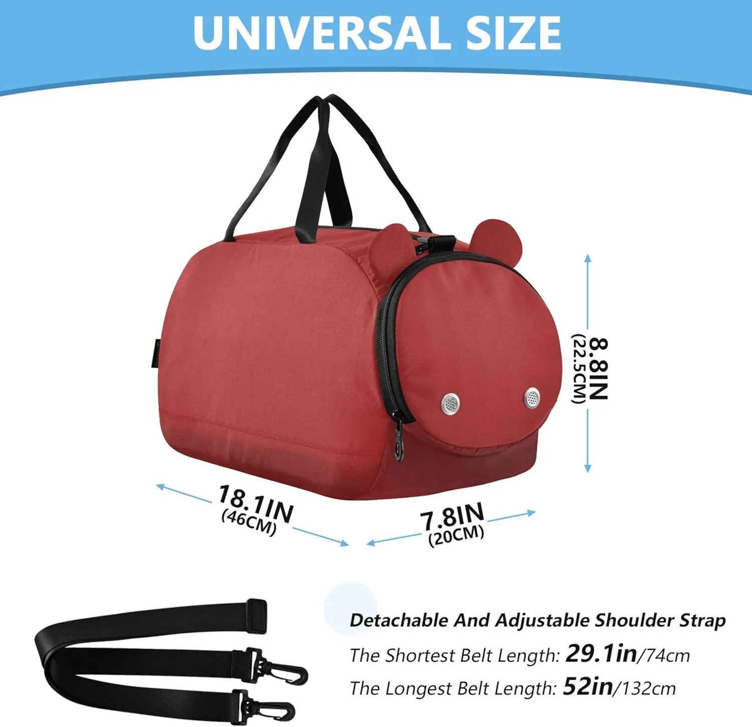 Carry on Duffel for Boys Fire Brick Weekender Overnight Travel Duffle Bags Girls Tote Kids Duffle Bag
