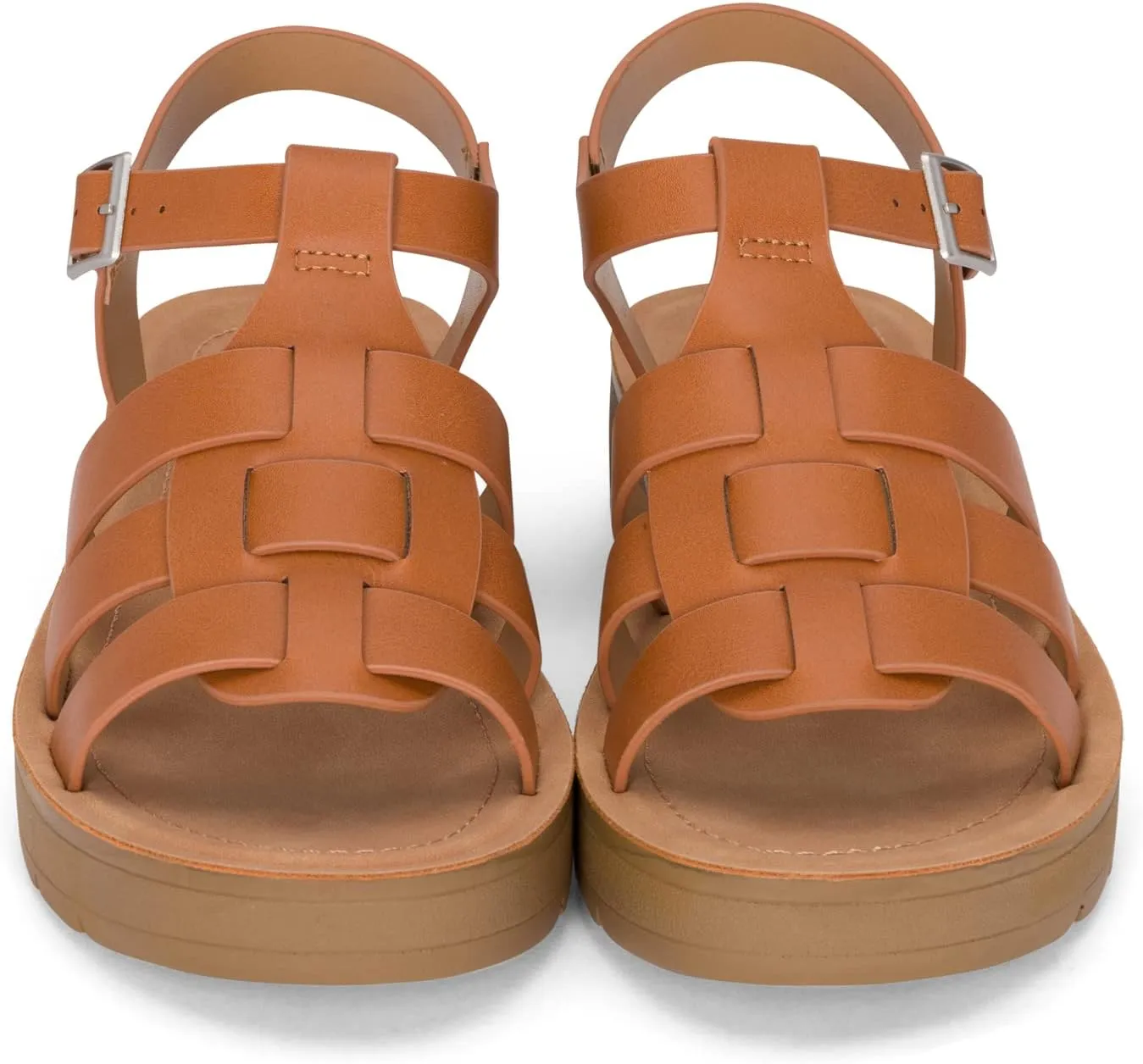 Chariot & Co Brag Women’s Platform Gladiator Sandals – PU Leather Strappy Fisherman Style, Summer Open Toe Sandal