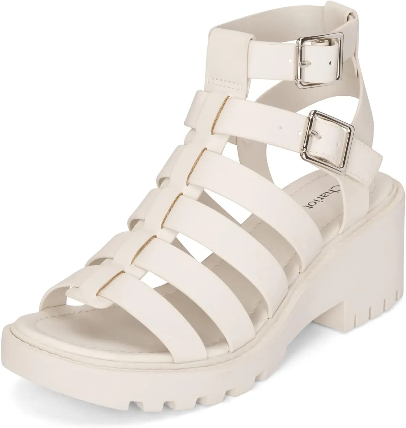 Chariot & Co Fib Women's Platform Sandals – Chunky Heel Gladiator Sandals with Buckles – Summer Style with 2” Heel