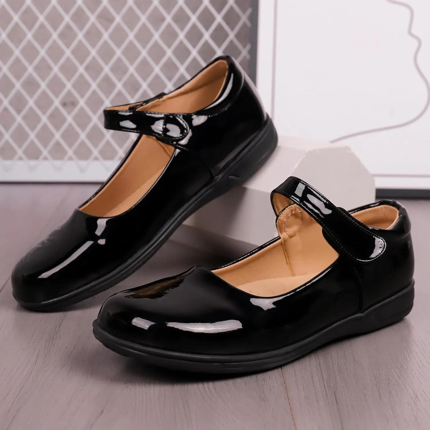 Children's Girl Mary Jane Bright Shoes Low Heel Princess Flower Wedding Birthday Party Dress Low Heel Flats