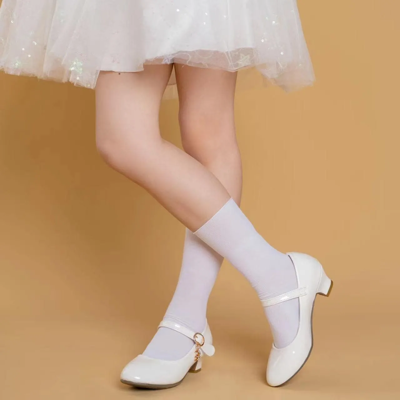 Children's Girl Mary Jane Bright Shoes Low Heel Princess Flower Wedding Birthday Party Dress Low Heel Flats