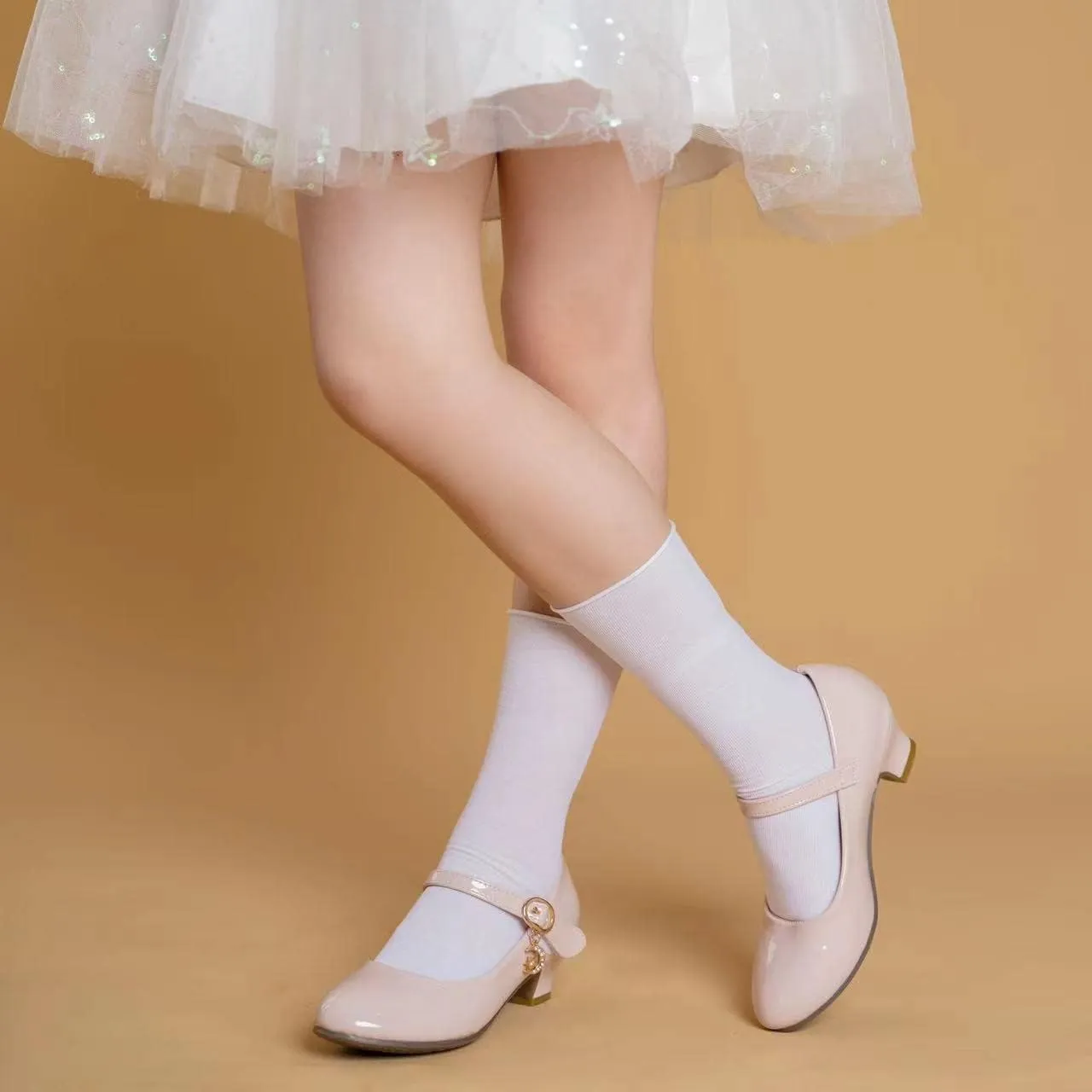 Children's Girl Mary Jane Bright Shoes Low Heel Princess Flower Wedding Birthday Party Dress Low Heel Flats