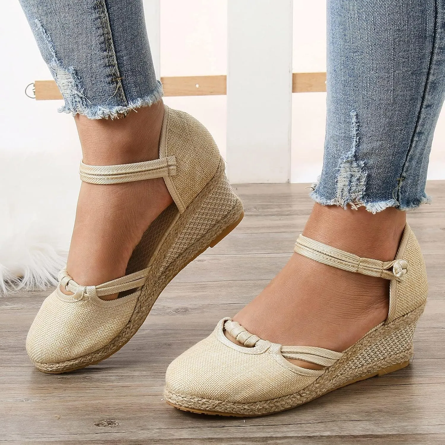 Closed Toe Platform Wedge Sandals 2025 New Sandals for Women Dressy Summer, Comfortable Casual High Heel Shoes Wedge Casual Non-Slip Thin Shoes