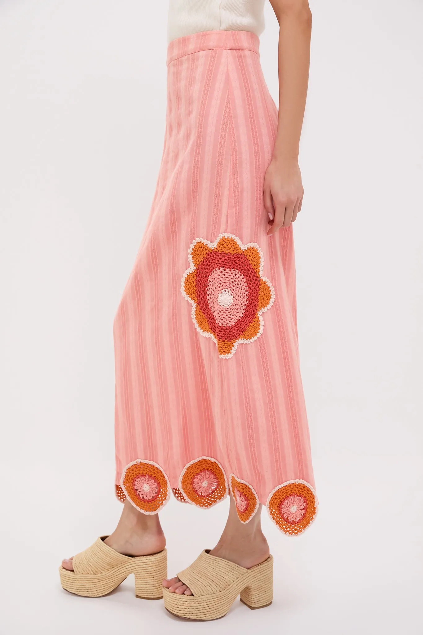 Coral Crochet Wells Skirt