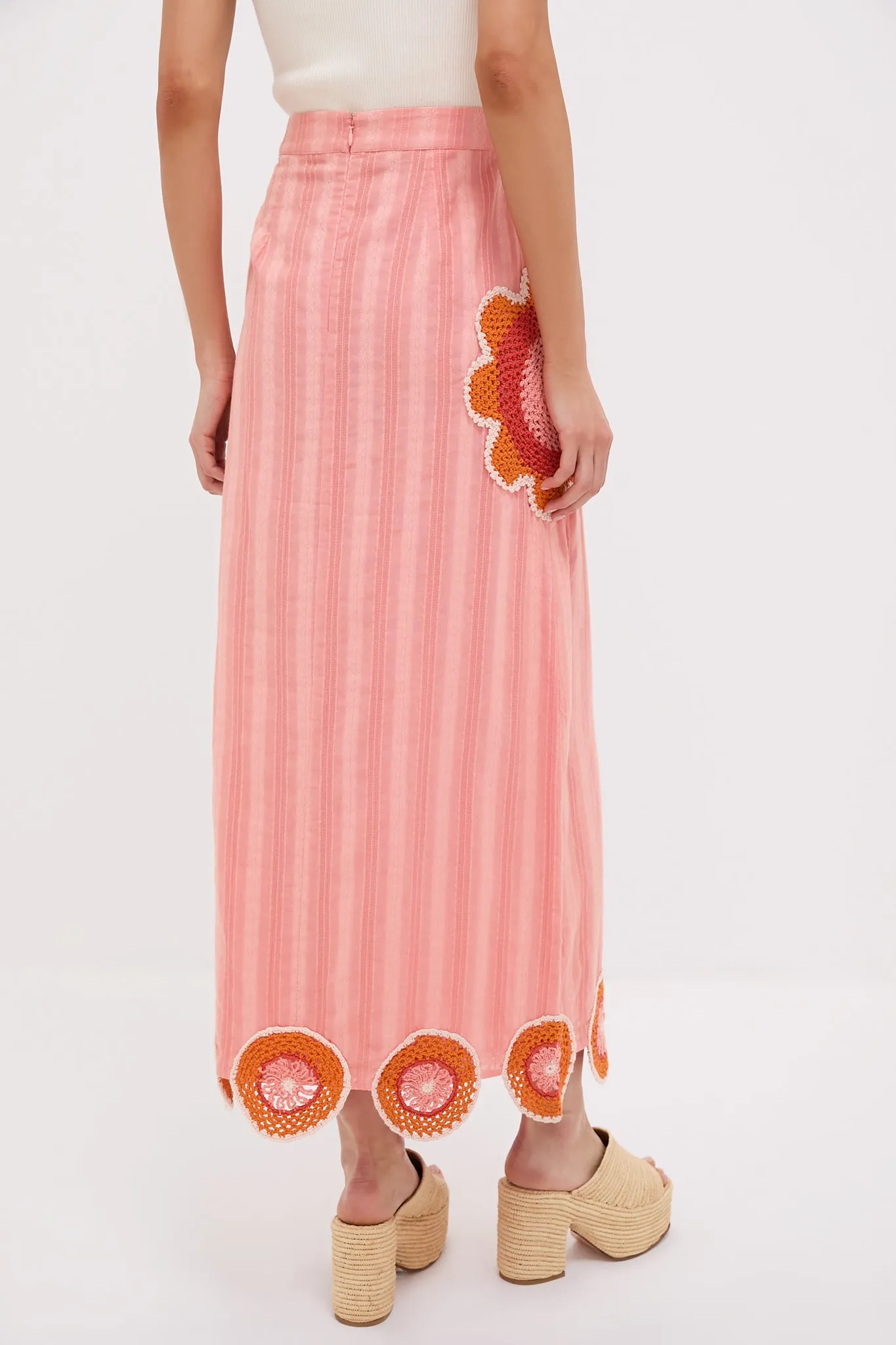 Coral Crochet Wells Skirt