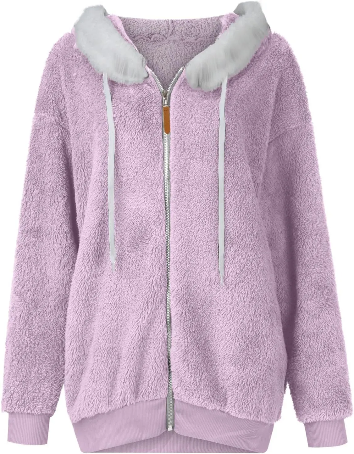 COTECRAM Jackets for Women Casual Plus Size Sherpa Fleece Winter Coats Full Zip Up Fuzzy Plush Sweater Hoodies Outerwear