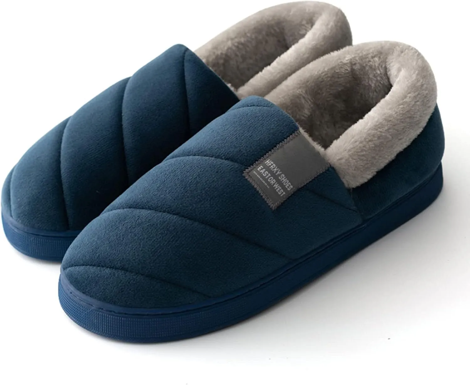Couples Women Slip On Furry Flat Home Winter Round Toe Keep Warm Solid Color Ballerina Slippers Womens for House