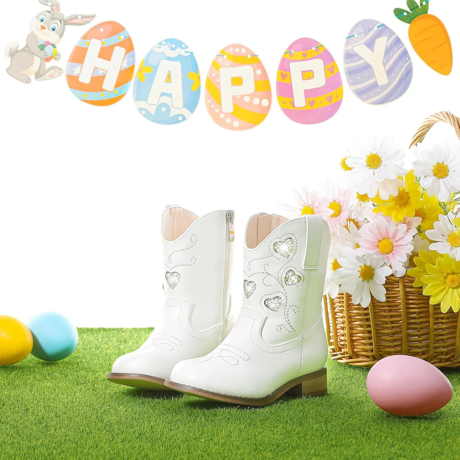 Cowboy Boots for Kids Western Little Girl Cowgirl Boots Toddler Horse Riding Ankle Boots Birthday Party